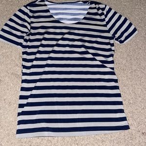Navy & Gray Boat Neck Tee